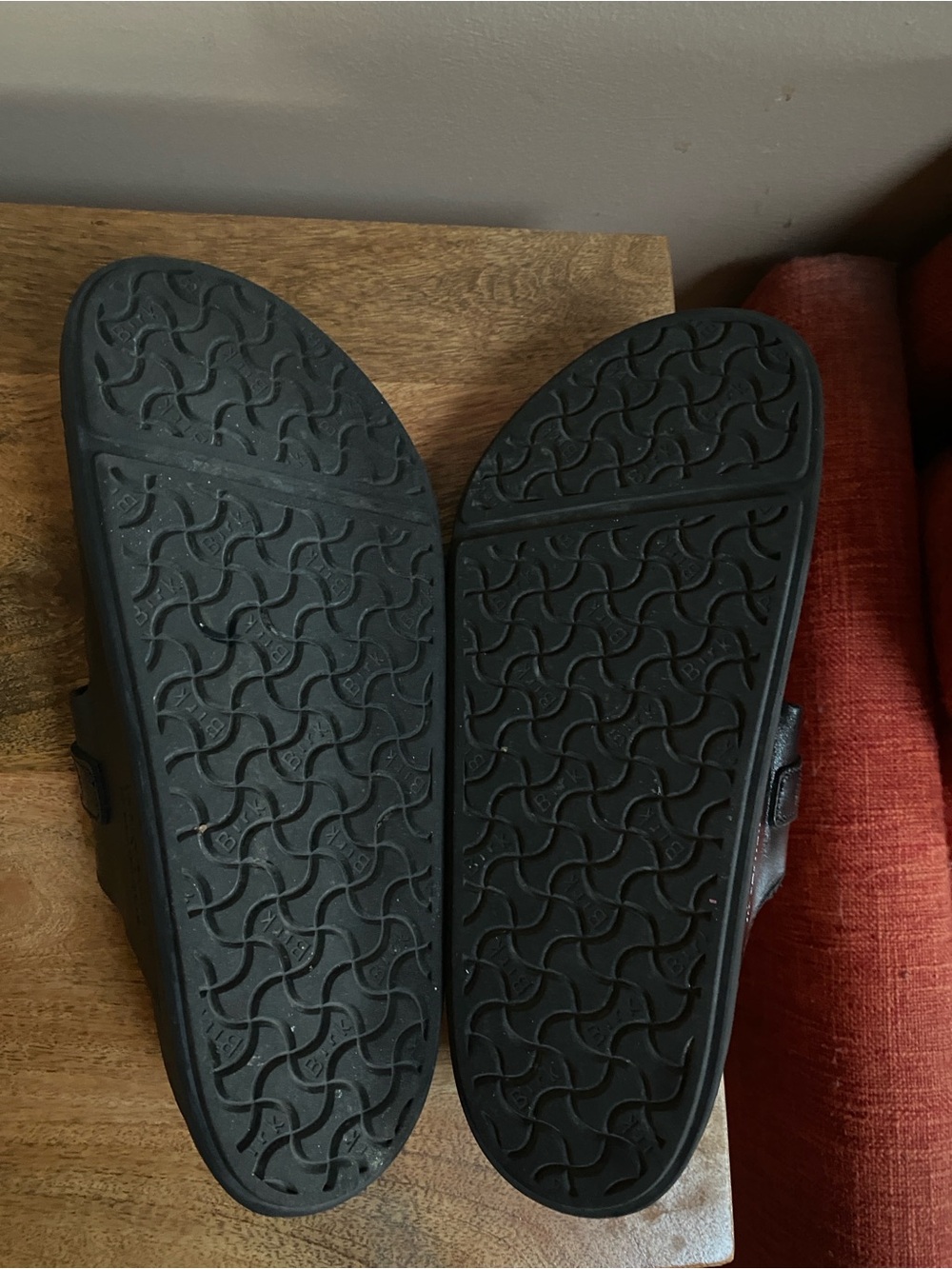 Birkenstock St Barths Black Leather Double Two-Strap Sandals with Gold Buckles - Picture 15 of 16